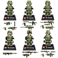Miniatyrbild 1 av 5: 6st Falcon Commando Minifigure Militär monteringsleksak