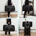 Miniatyrbillede 5 af 5: Foldbar duffelbag til mænd Vandtæt stor letvægts sportstaske Camping Vandring Foldbar 65L (sort)