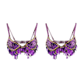 Miniatyrbilde 3 av 5: 1/2/3 Magdans Perlebesatt BH Paljetter Topp Sexy Dansende Sanger Purple 36 Size 2PCS
