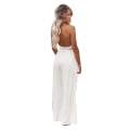 Miniatyrbillede 5 af 5: Dame Sommerbukser Lommer Løse Casual Wide Leg Lounge White XXL