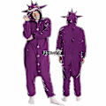 Miniatyrbild 3 av 3: Halloween Onesie För Vrouwen Mannen Vuxna Barn Djur Kigurumis Pyjamas Tecknad Pyjamas Hemkläder Ko Gengar Onesie