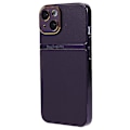 Miniatyrbild 3 av 5: För Iphone 14 Plus Pu Läder + PC Bakre cover Slimt skyddande phone case Purple