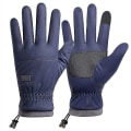 Miniatyrbilde 1 av 4: Vinter -20 grader Kuldetette skihansker Herre Vindtette Vanntette Holde Varme Hansker Berøringsskjerm Anti Sklisikre Myke Fluffy Hansker Blue