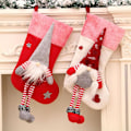 Miniatyrbild 2 av 5: Långben Gnome Julstrumpor Xmas Elf Santa För Dock Element Strumpa för familjen Land Rustik Personlig Semester