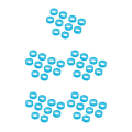 Pikkukuva 1 / 5: 1/2/3/5 10x Parturi-Kampaaja Sakset Sormirengas Light Blue 10 pcs 5PCS