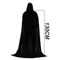Miniatyrbillede 2 af 5: Unisex dragt med hætte i fuld længde Black 130cm