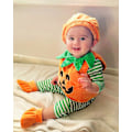 Pikkukuva 4 / 5: Joulu hihaton jumpsuit, söpö pyöreä pääntie Orange three-piece set 100cm