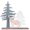 Miniatyrbild 1 av 5: Juldekortion Trä Älg & Tree Silhouette Vinterfestivl Scen DIY a