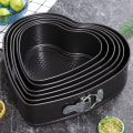Miniatyrbild 3 av 6: Non-stick kakform med hjärtformat lås, kolstålspänne trädgårdsform form Mousse form form