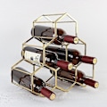 Miniatyrbild 4 av 5: Guld Vin Metallställ Honeycomb Vinhållare Dryckesartiklar Stativ Heminredning 6 Flaskor Srorage|