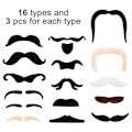 Miniatyrbild 5 av 6: 48st självhäftande mustasch Sticky Beards Fake Skägg Rekvisita För 48pcs