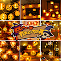 Miniatyrbild 4 av 5: Pumpkin String Lights med fjärrkontroll, höstdekorationsljus 1.5 meters 10 lights