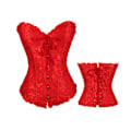 Miniatyrbillede 3 af 4: Jacquard vest shapewear, stropløs korset Red XS