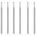 6 st kulfrässet, 3/32 tums sfärfräsar smyckessnideribitar (2,1 mm)