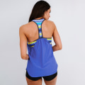 Miniatyrbild 3 av 6: Damblouson randig printed Strappy T-Back Push up Tankini-topp med shorts，S