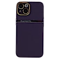 Miniatyrbild 1 av 5: För Iphone 14 Plus Pu Läder + PC Bakre cover Slimt skyddande phone case Purple