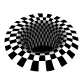 Miniatyrbilde 5 av 5: 3D-printet Rutete Illusjon Vortex Teppe Gulvmatte for stueinnredning 160cm