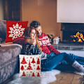 Miniatyrbild 5 av 7: Paket med 4 julkuddar för heminredning jul