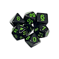 Miniatyrbild 1 av 11: 7 st DND-polyedriska tärningar RPG-tärningar för fängelsehålor-och-drakar, Pathfinder-MTG, D&D-rollspel, set Green