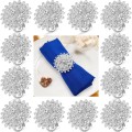 Miniatyrbilde 1 av 5: Blomst Serviettringer Legering Blomstrete Rhinestone Servietter Ringer Krystall Rhinestone