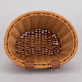 Miniatyrbild 4 av 5: Barn Cykelkorg Fram Vävd Wicker Cykelkorg Med Styre Streamers Brown