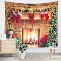 Miniatyrbillede 4 af 5: Jule Gobelin Pejs Xmas Væg Gobelin Træstrømpe Gaveæske Gobelin