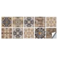 10 STK Fargede frostede mønstrede flisestickers, 30*30cm