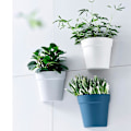 Miniatyrbild 3 av 4: Vägghängd plastkruka Blomkruka Vägghängande plantering Halvcirkelformad liten blomkruka Wal
