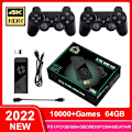 Miniatyrbillede 2 af 5: Videospilkonsol 2,4 g dobbelt trådløs controller Game Stick 4k 10000 Black 32G