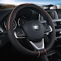 Miniatyrbild 1 av 7: ()2018 NYTT PU-läder Cover Universal 38cm Sport Design Rattskydd Fodral Case de flesta bilar Styling Orange