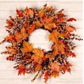 Miniatyrbild 3 av 5: Halloween höst höst krans lönn bär Thanksgiving ytterdörr inomhus utomhus krans dekoration
