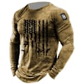 Pikkukuva 1 / 5: Vintage Print T-paita 3d Templar Paita Amerikkalainen pitkähihainen 6 European size-4XL