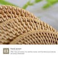 Pikkukuva 5 / 5: 1/2/3/5 Rattan Asetusalusta Luovaan Paksuun Khaki Lehtimuotoon Light Brown 20x2cm 1Set