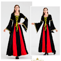 Pikkukuva 2 / 3: Keskiaikainen renessanssimekko Halloween naisille L black
