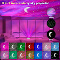Miniatyrbillede 2 af 5: LED Stjernehimmel-projektor, 3 i 1 Aurora Galaxy-projektor med Hvid
