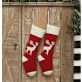 Miniatyrbild 3 av 5: Julstrumpor, Stickade Renmönster Xmas Strumpor Strumpa