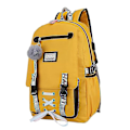 Miniatyrbild 2 av 5: Ryggsäck Skolväskor För tjejer Nylon Vattentät College Ryggsäck Mode Casual Yellow