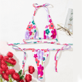 Miniatyrbilde 11 av 11: Todelt kvinnelig trykket myk veske Bikini knytt Kvinner exig badedrakt strandklær Fargerike Populære Lilla badetøy Blue background S