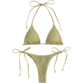 Pikkukuva 1 / 5: Naisten riimubikinit Kolmio Ribbineulottu String Smokki Uima-asut Cheeky Thong