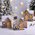 Miniatyrbild 3 av 5: Jul LED Village Inredning Ljus trä Scen Hem Xmas Presenter C