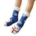 Miniatyrbild 1 av 5: 1 par Golvstrumpor Sherpa Foder Förtjockad Stretchy Soft Comforta Blue
