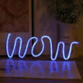 Pikkukuva 1 / 5: Wow Shape Led Neonvalo Seinälle Ripustettava Baari Tunnelmavalot Blue Light