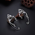 Miniatyrbillede 3 af 5: Elf Ear Cuffs Håndlavede Clip-on øreringe Håndlavet Udhulet Blad Perle