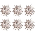 Miniatyrbilde 4 av 4: Sølv Rhinestone Serviettringer - Sett med 6 krystallblomst serviettringer