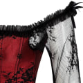 Miniatyrbilde 4 av 5: Korsetter for kvinner Overbust Bustier Topp Gotisk Sexy Skulder 8127red 2XL