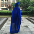 Miniatyrbilde 3 av 5: Hettefrakk Unisex frakk med hette Halloween julefrakk Vampyr Heks Cape Kostyme Blå blue