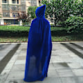Miniatyrbillede 3 af 5: Hættemantel Unisex kappe med hætte Halloween julekappe Vampyr Heks Cape Kostume Blå blue