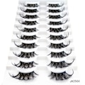 Miniatyrbild 1 av 11: Halvfransar Naturligt utseende Wispy Cat-Eye Fransar 3D lösögonfransar Fluffiga-Mjuka 10 Par syntetiska fibrer falska fransar set 4
