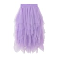 Miniatyrbillede 1 af 4: Kvinders Tulle Skjørt Elastisk Talje Mesh Langt Lagdelt Skjørt purple