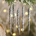 Miniatyrbilde 3 av 5: Istappheng Dekorativt juletre Transparent istapper silver
